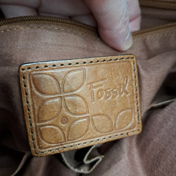 Fossil Multicolor Patchwork Leather Suede Pocket Boho Crossbody Bag - Picture 14 of 16